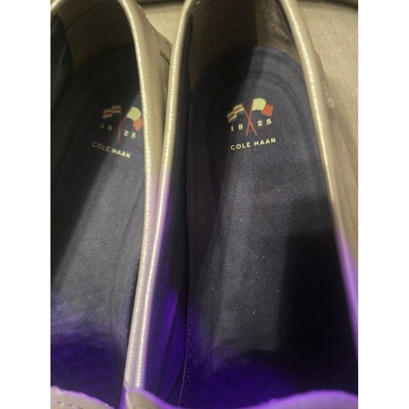 Cole Haan Women Metallic Silver Loafers Slip On Flats Shoes Size 8.5 - Picture 2 of 6